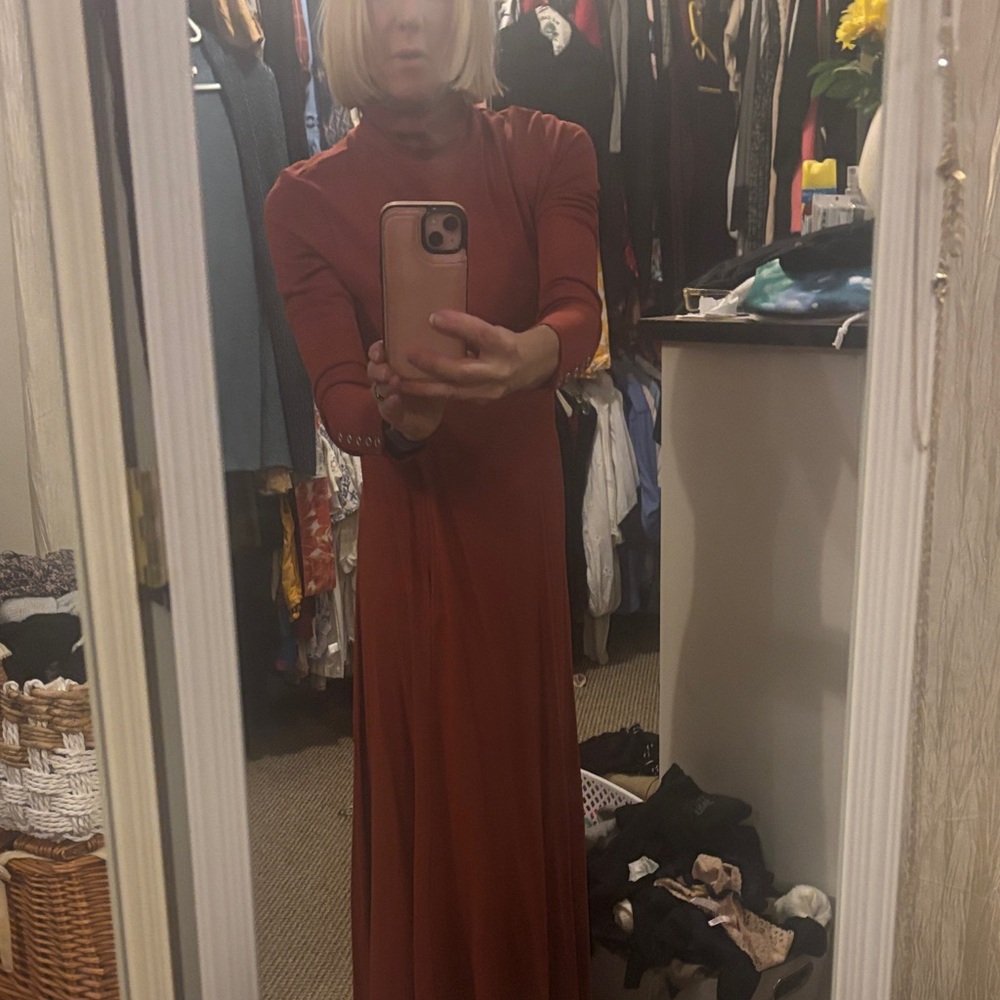 Soft Surroundings Terracotta Long Sleeve Dress